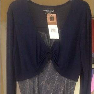 Navy Carole Little yoga maze Maxi Dress